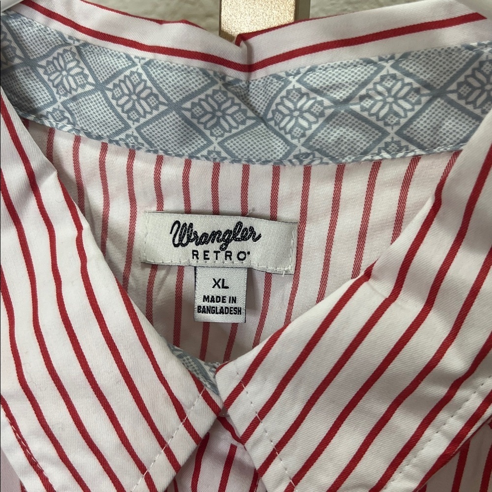 Wrangler Retro women’s button down striped shirt Pearl snap XL - Picture 2 of 5